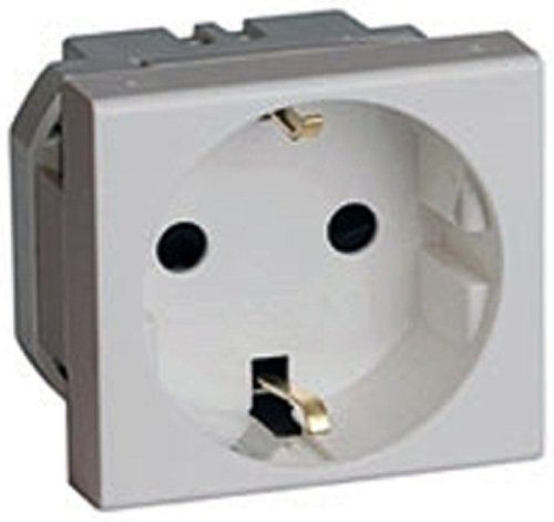 Розетка с заземлением для кабель-канала DKC Viva 1-м. 2 мод. шторки серый картинка